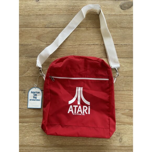 VINTAGE NEW ATARI TOTE Shoulder BAG OMICRON Nylon 13”x14” Three Compartments - Picture 1 of 5